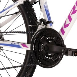 Bicicleta MTB Kross Lea 3.0: ¡Aventura en Blanco y Violeta!
