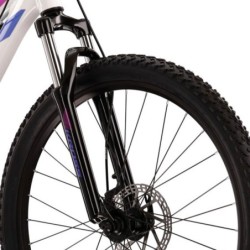 Bicicleta MTB Kross Lea 3.0: ¡Aventura en Blanco y Violeta!